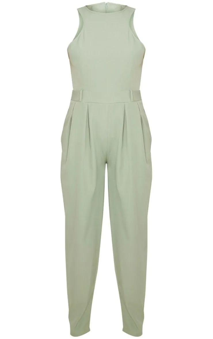 Racer Back Pocket Detail Jumpsuit-PrettyLittleThing Discount