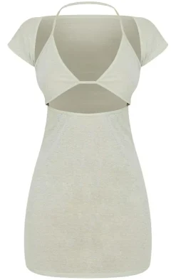 Sheer Textured Bralet Detail Bodycon Dress-PrettyLittleThing Hot