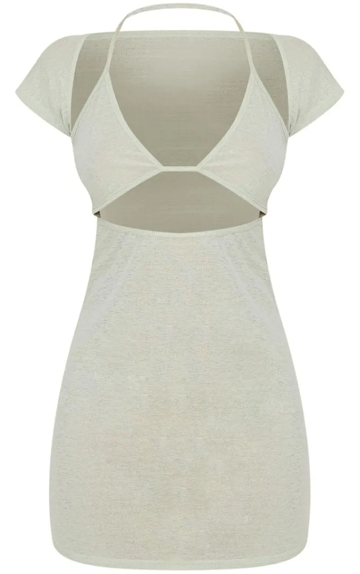 Sheer Textured Bralet Detail Bodycon Dress-PrettyLittleThing Hot