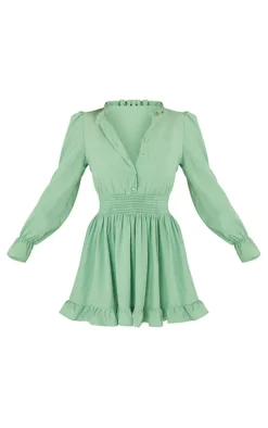 Shirred Waist Shirt Dress-PrettyLittleThing Best