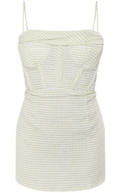 Textured Stripe Corset Cowl Bodycon Dress-PrettyLittleThing Outlet