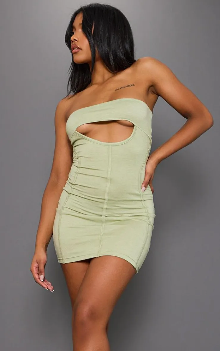 Binded Cut Out Bandeau Bodycon Dress-PrettyLittleThing Sale