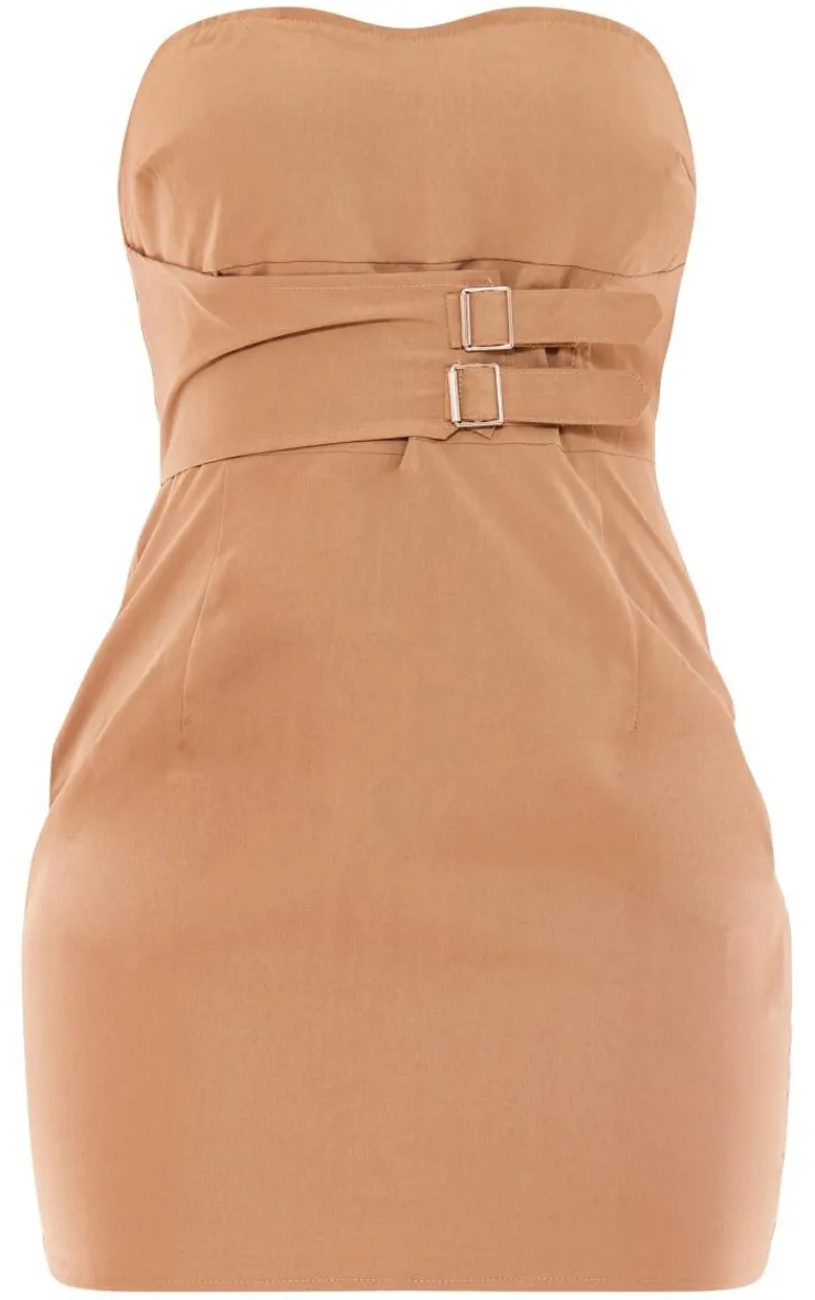 Buckle Detail Bandeau Bodycon Dress-PrettyLittleThing Hot