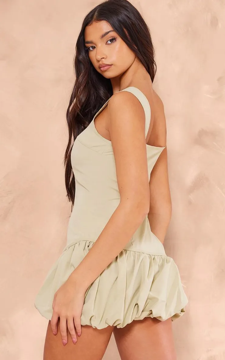 Button Up Puff Ball Dress-PrettyLittleThing Best