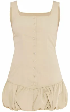Button Up Puff Ball Dress-PrettyLittleThing Best