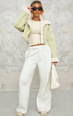 PrettyLittleThing Aviator Jackets*Multi Buckle Contrast Fabrics Aviator
