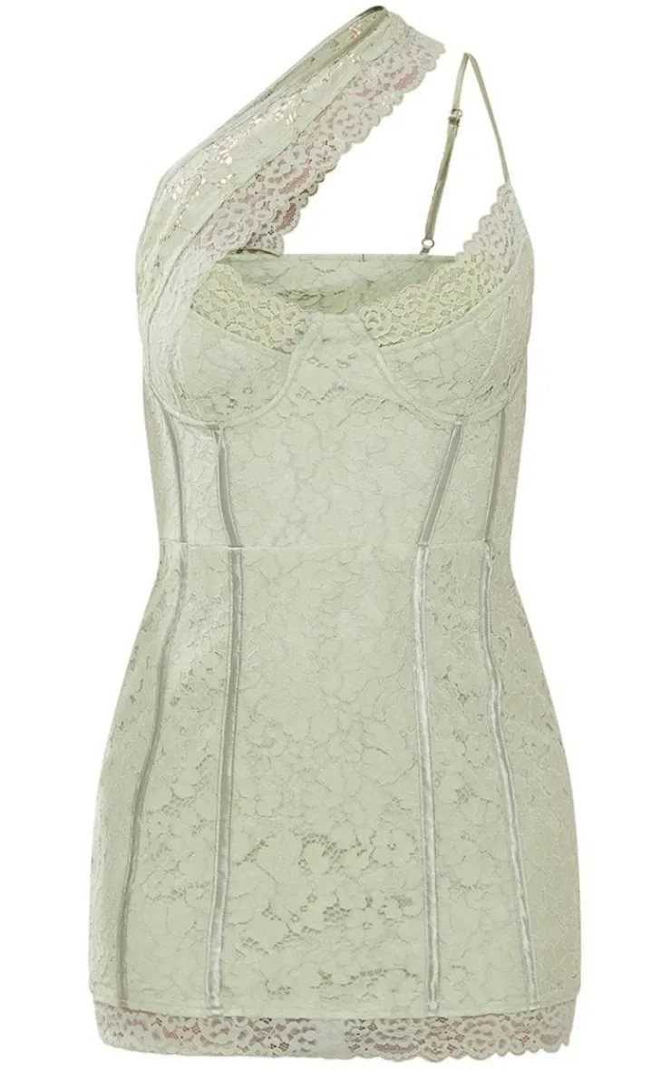 Lace Binding Detail Underwired Bodycon Dress-PrettyLittleThing Online