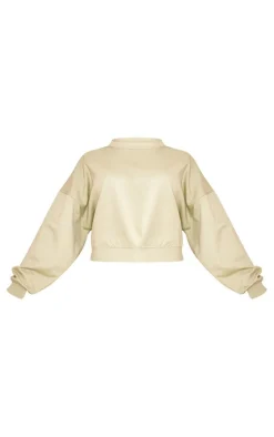 Discount PrettyLittleThing Premium Oversized Boxy Sweat Sage