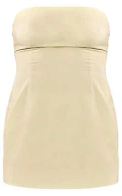 Hot PrettyLittleThing Woven Split Hem Longline Bandeau Sage