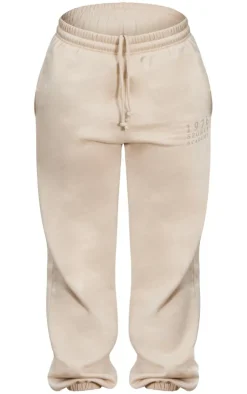 Outlet PrettyLittleThing 1976 Print Sweat Pant Sweatpants Sand