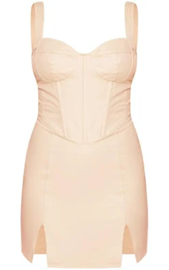 Cargo Contrast Stitch Corset Detail Bodycon Dress-PrettyLittleThing Hot