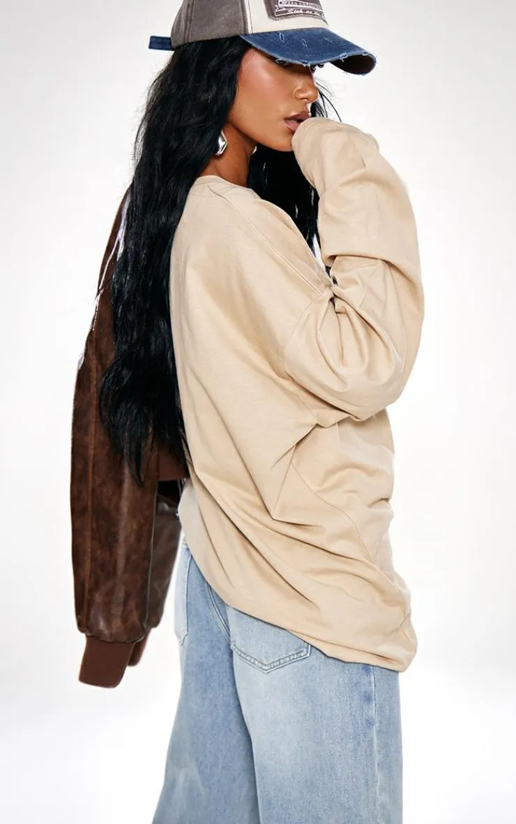 PrettyLittleThing T-Shirts*Cotton Oversized Long Sleeve T-Shirt