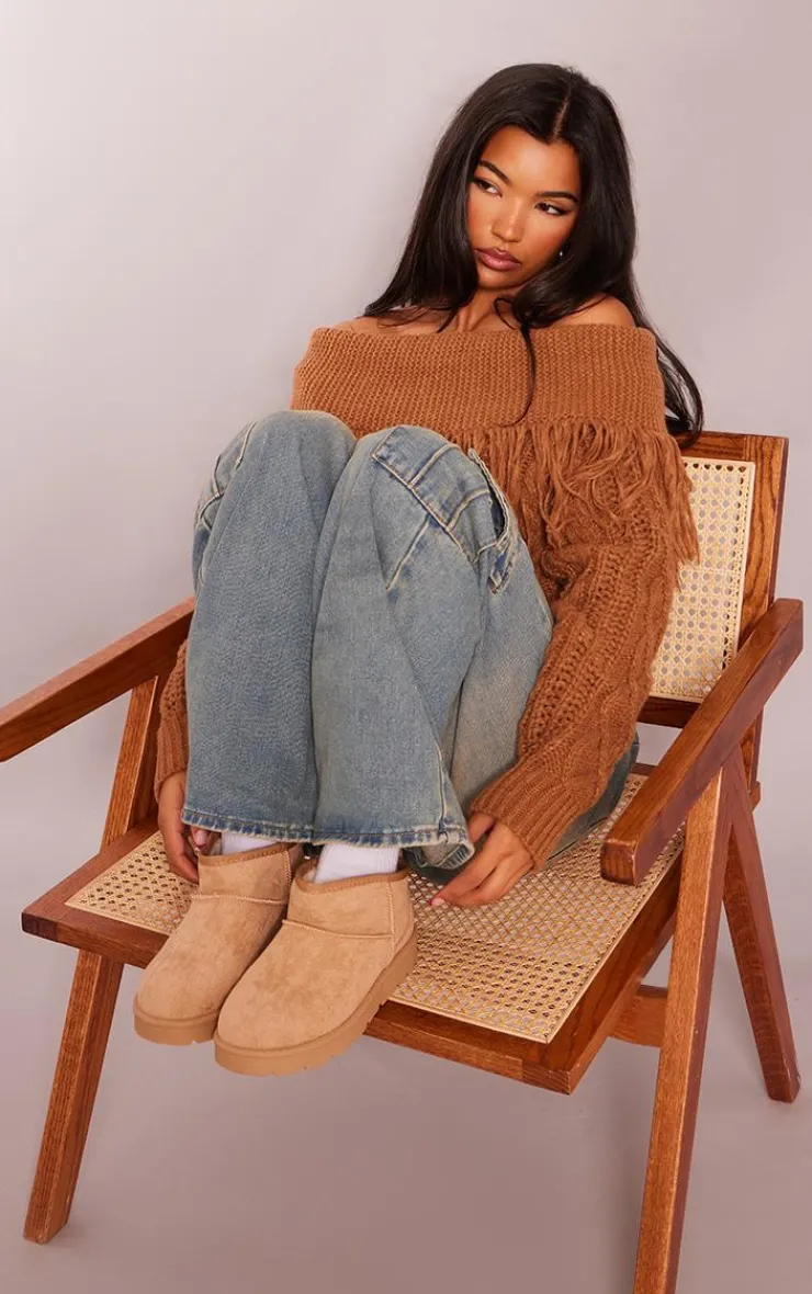 PrettyLittleThing Ankle Boots*Faux Suede Cleated Mini Ankle Boots