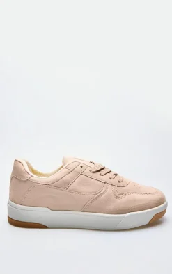 PrettyLittleThing Sneakers*Sand Faux Suede Panel Chunky Lace Up Sneakers