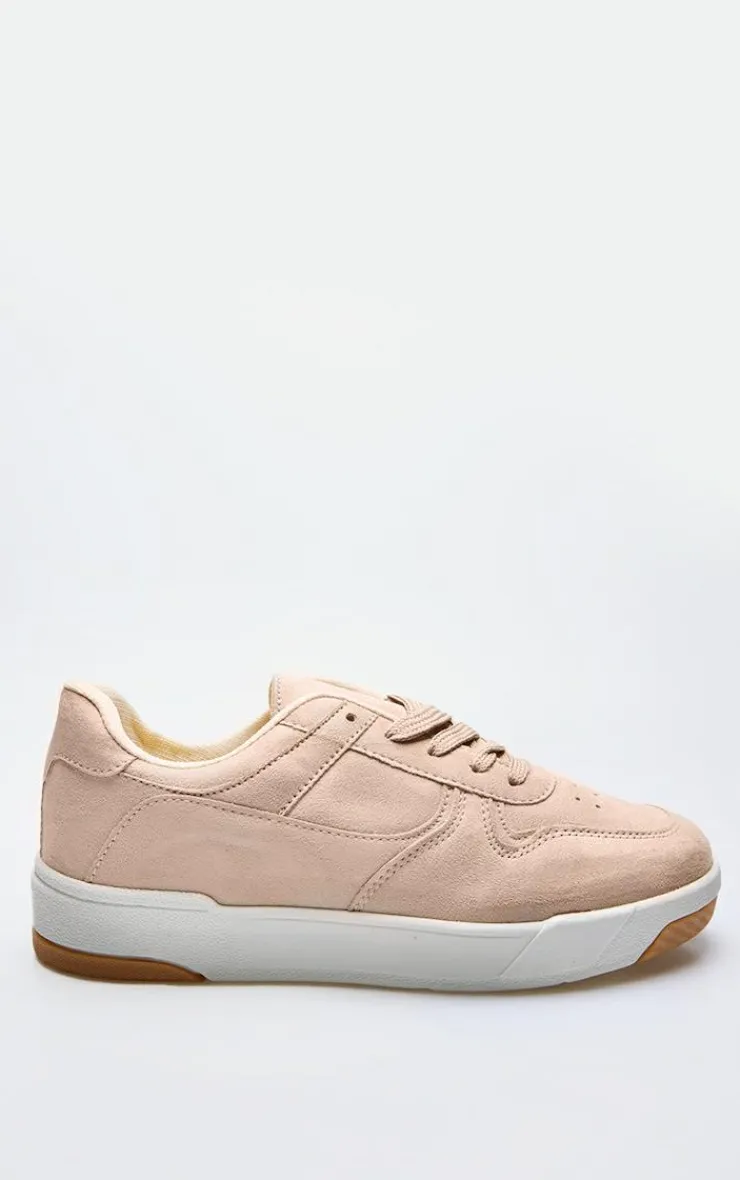 PrettyLittleThing Sneakers*Sand Faux Suede Panel Chunky Lace Up Sneakers