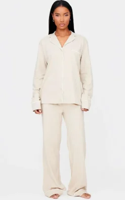 PrettyLittleThing Christmas Gifts*Jersey Piping Detail Long PJ Set