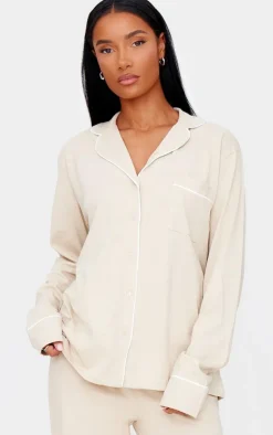 PrettyLittleThing Christmas Gifts*Jersey Piping Detail Long PJ Set