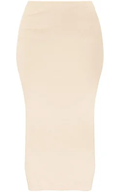 Best PrettyLittleThing Knitted Tube Midaxi Skirt Sand