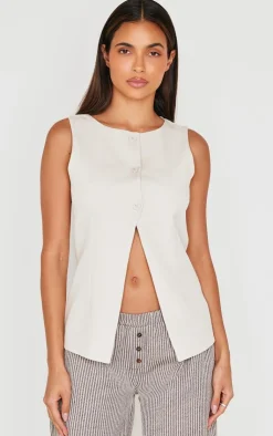 PrettyLittleThing Shirts*Longline Split Hem Vest