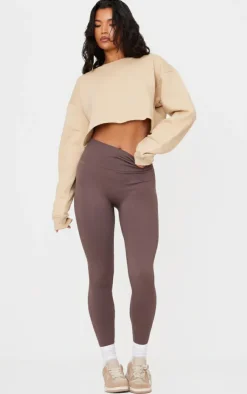 PrettyLittleThing Basic Tops*Oversized Fit Cropped Crewneck Sweatshirt