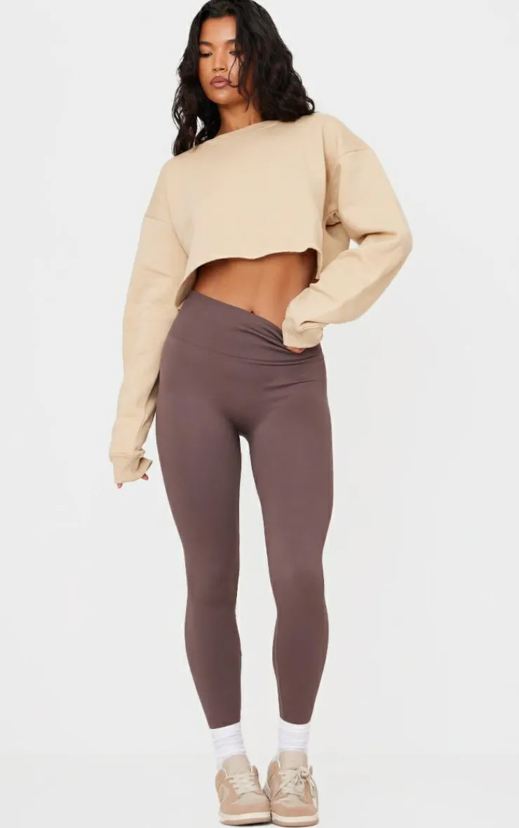PrettyLittleThing Basic Tops*Oversized Fit Cropped Crewneck Sweatshirt