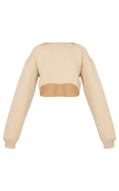 PrettyLittleThing Basic Tops*Oversized Fit Cropped Crewneck Sweatshirt