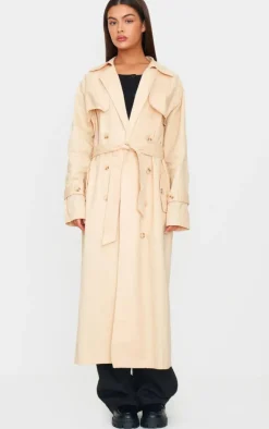PrettyLittleThing Trench Coats*Panel Detail Belted Trench Coat