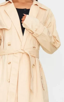 PrettyLittleThing Trench Coats*Panel Detail Belted Trench Coat
