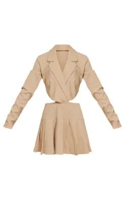 Pleated Cut Out Blazer Dress-PrettyLittleThing Sale