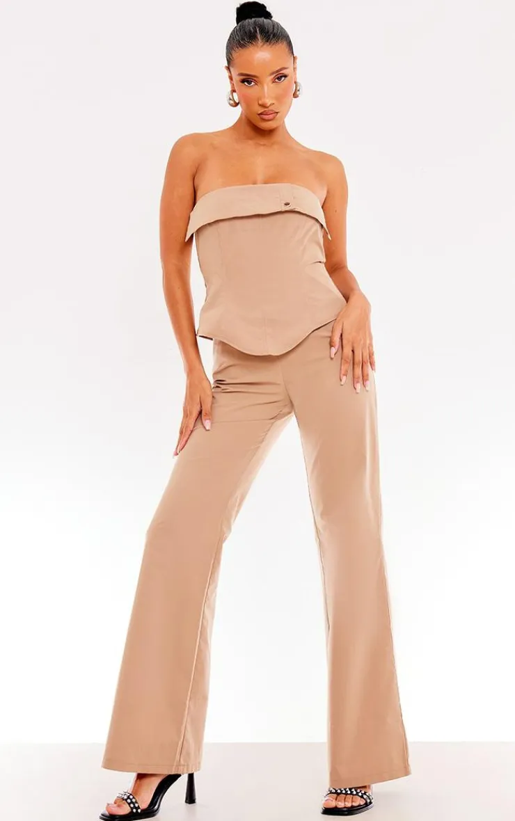 Tailored Woven Overlay Bandeau Jumpsuit-PrettyLittleThing Outlet