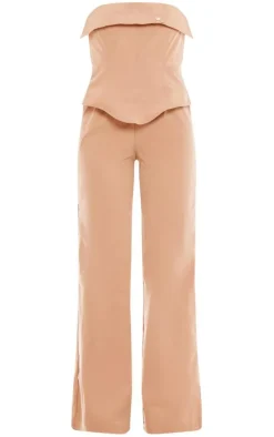 Tailored Woven Overlay Bandeau Jumpsuit-PrettyLittleThing Outlet
