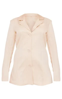 Textured Button Oversized Blazer Dress-PrettyLittleThing Best