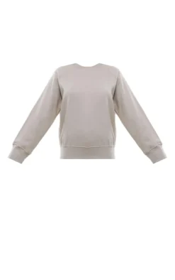 Discount PrettyLittleThing Wrap Over Sweat Mini Skirt Sand