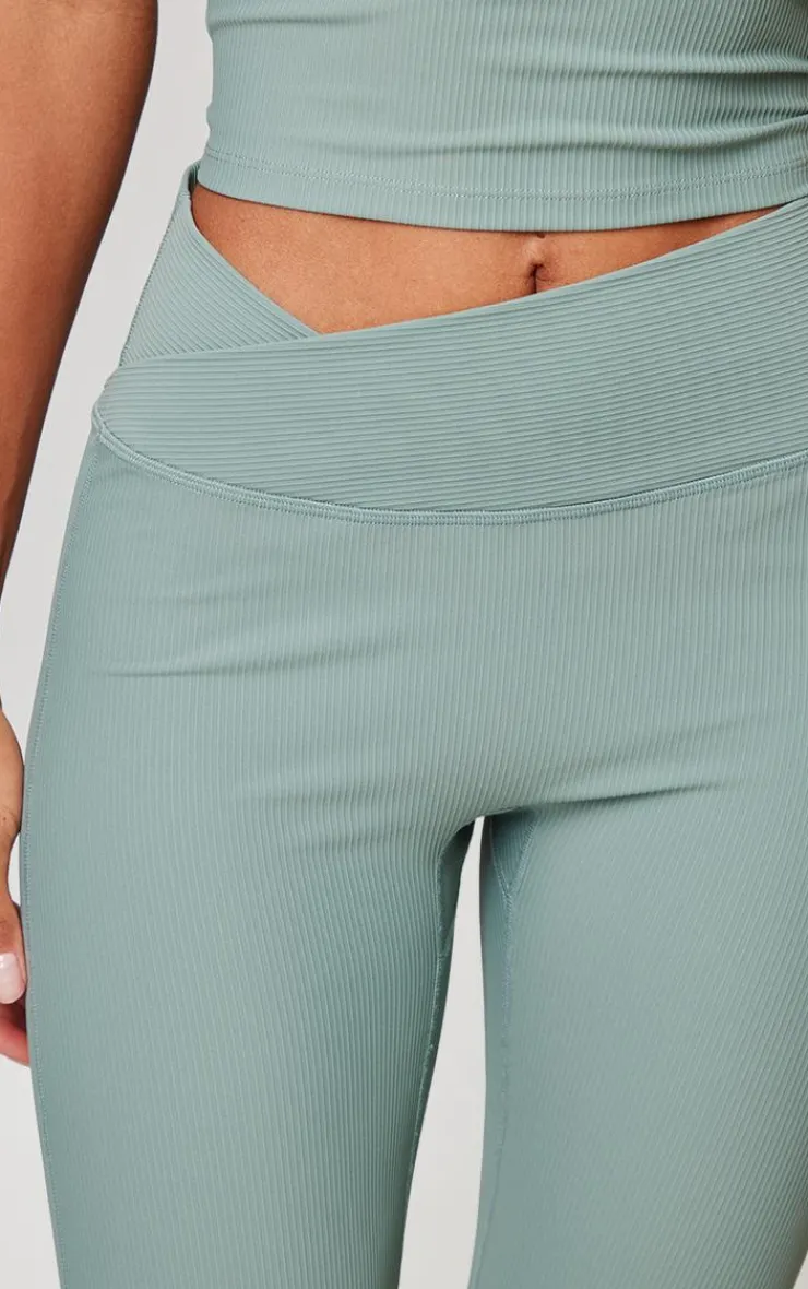 PrettyLittleThing Yoga Pants*Active Rib Cross Waist Yoga Pants