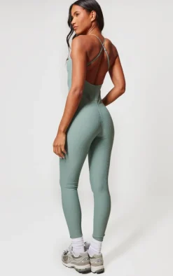 PrettyLittleThing Gym Wear*Active Rib Long Gym Unitard