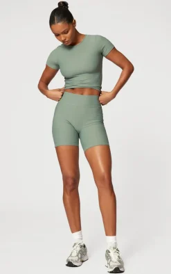PrettyLittleThing Workout Tops*Active Rib Short Sleeve Gym Top
