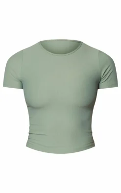 PrettyLittleThing Workout Tops*Active Rib Short Sleeve Gym Top