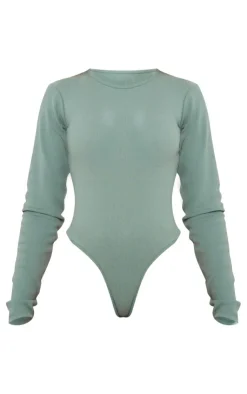 PrettyLittleThing Basic Tops*Basic Rib Long Sleeve Bodysuit