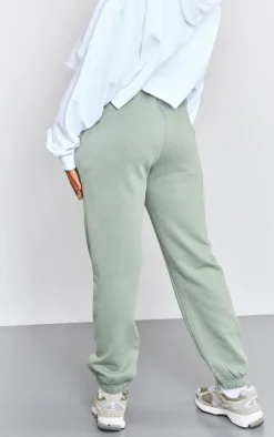 Sea Green Pintuck Drawstring Cuff Leg Sweatpants