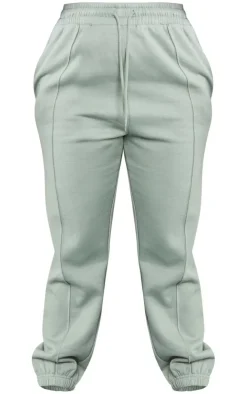 Sea Green Pintuck Drawstring Cuff Leg Sweatpants