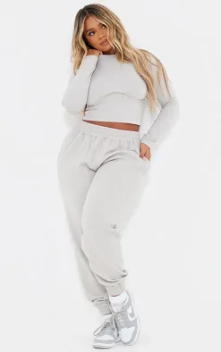 PrettyLittleThing Shape High Waisted Cuffed Sweatpants Ash Grey