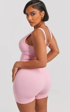 PrettyLittleThing Unitards*Shape Snatched Rib Plunge Front Unitard