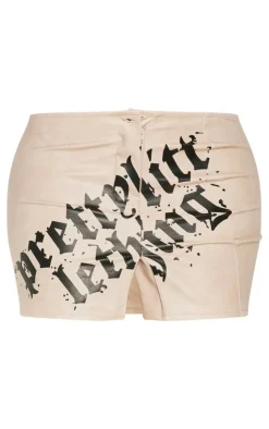Shape Faux Leather Graffiti Skirt-PrettyLittleThing