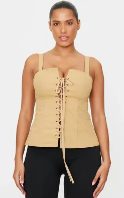 PrettyLittleThing Corsets*Shape Square Neck Long Line Cargo Corset Top