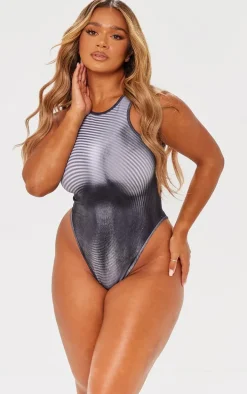 Shape Black Body Print Bodysuit