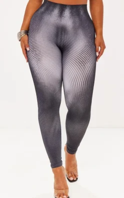 Outlet PrettyLittleThing Shape Body Print High Waist Leggings Black
