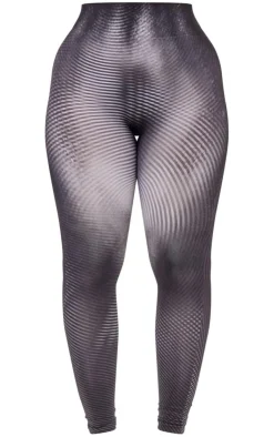 Outlet PrettyLittleThing Shape Body Print High Waist Leggings Black