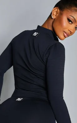 PrettyLittleThing Workout Tops*Shape Branded Double Zip Gym Top