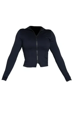 PrettyLittleThing Workout Tops*Shape Branded Double Zip Gym Top