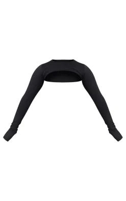 PrettyLittleThing Workout Tops*Shape Brushed Cotton Branded Active Overlay Crop Top